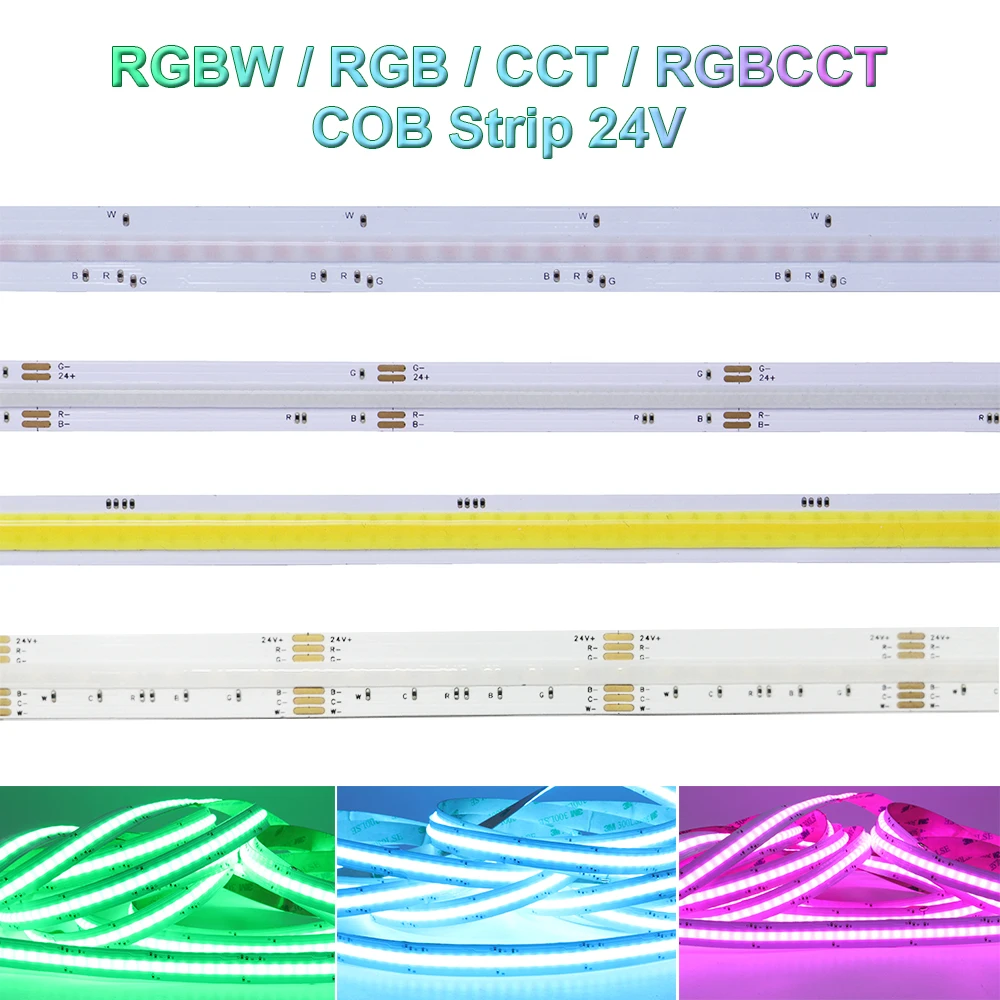 FOB COB LED Strip Light 840LEDs/M CCT/RGB/RGBW/RGBCCT High Density Flexible RA90 Linear Dimmable Led Lighting for Decor DC24V
FOB COB LED Strip Light 840LEDs/M CCT/RGB/RGBW/RGBCCT High Density Flexible RA90 Linear Dimmable Led Lighting for Decor DC24V