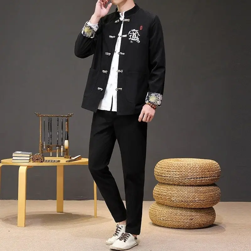 Ретро костюм Hanfu с китайской пряжкой, модный брендовый костюм Тан с вышивкой, мужской пиджак
Ретро костюм Hanfu с китайской пряжкой, модный брендовый костюм Тан с вышивкой, мужской пиджак