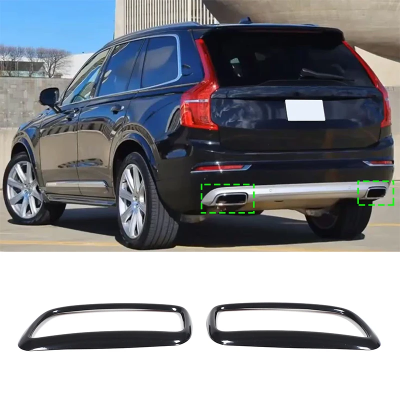 For Volvo's new XC90 tail throat decorative frame Car rear exhaust hole decorative frame Stainless steel Gloss black 2pcs
For Volvo's new XC90 tail throat decorative frame Car rear exhaust hole decorative frame Stainless steel Gloss black 2pcs