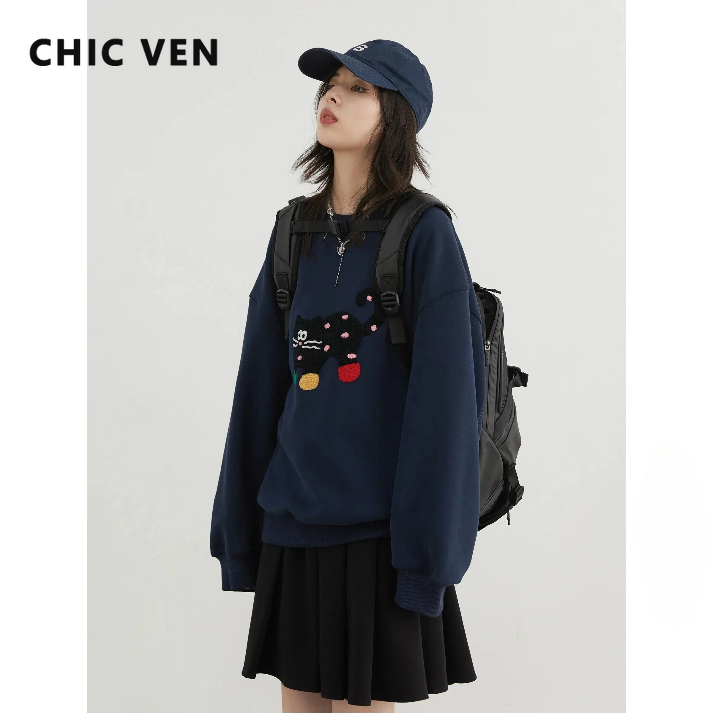 Женские толстовки CHIC VEN, свободная повседневная уличная одежда, новый женский спортивный топ с круглым вырезом и принтом кота, одежда для девочек, осень-зима 2025
Женские толстовки CHIC VEN, свободная повседневная уличная одежда, новый женский спортивный топ с круглым вырезом и принтом кота, одежда для девочек, осень-зима 2025