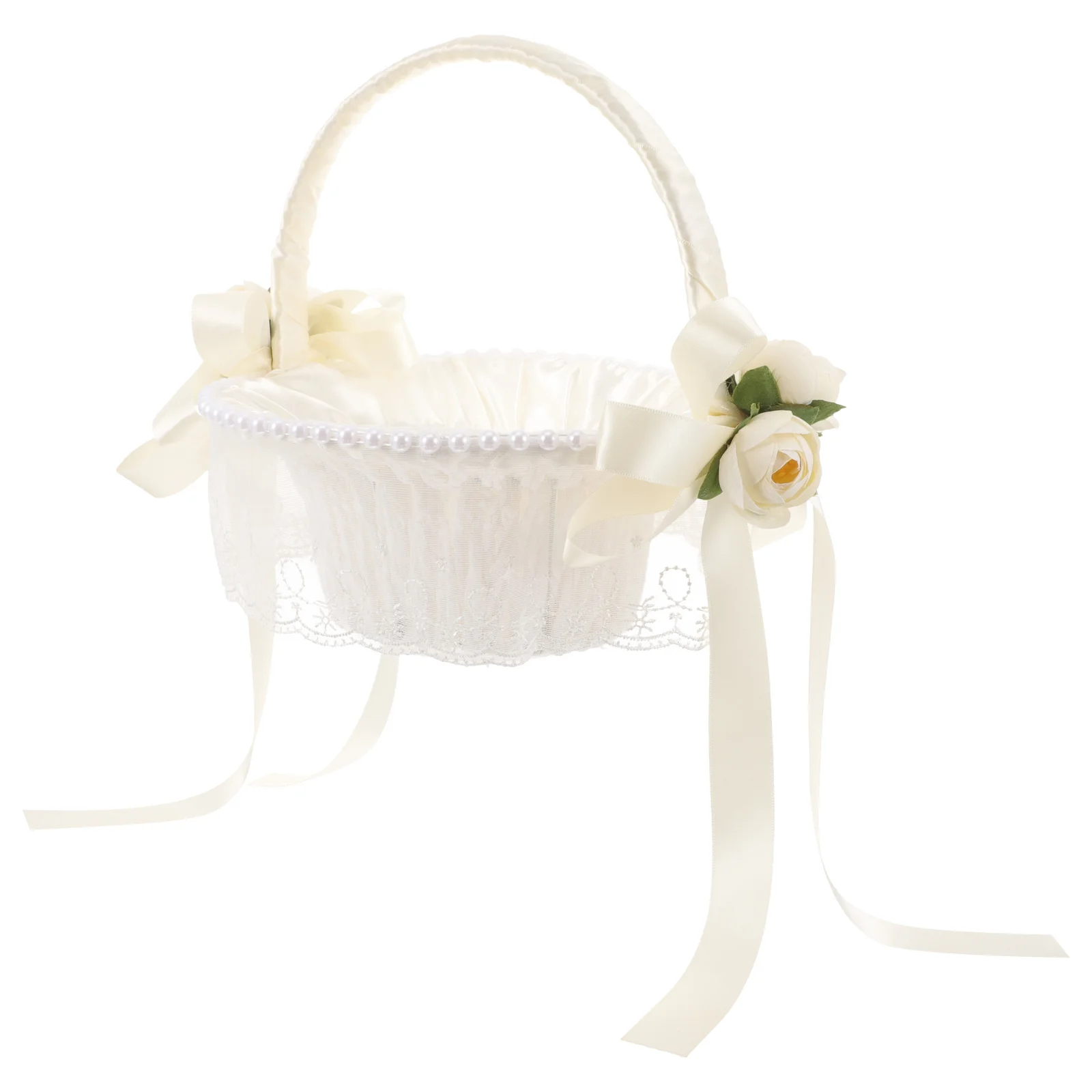 Flower Girl Basket White Elegant Bowknot Lightweight Handheld Wedding Basket Decorative Flower Petal Container
Flower Girl Basket White Elegant Bowknot Lightweight Handheld Wedding Basket Decorative Flower Petal Container
