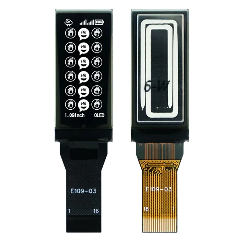 1.09 Inch OLED LCD Screen SSD1312 Small Display 64x128 Resolution Monochrome White SPI/IIC Interface 16-Pin Plug-in Module
1.09 Inch OLED LCD Screen SSD1312 Small Display 64x128 Resolution Monochrome White SPI/IIC Interface 16-Pin Plug-in Module
