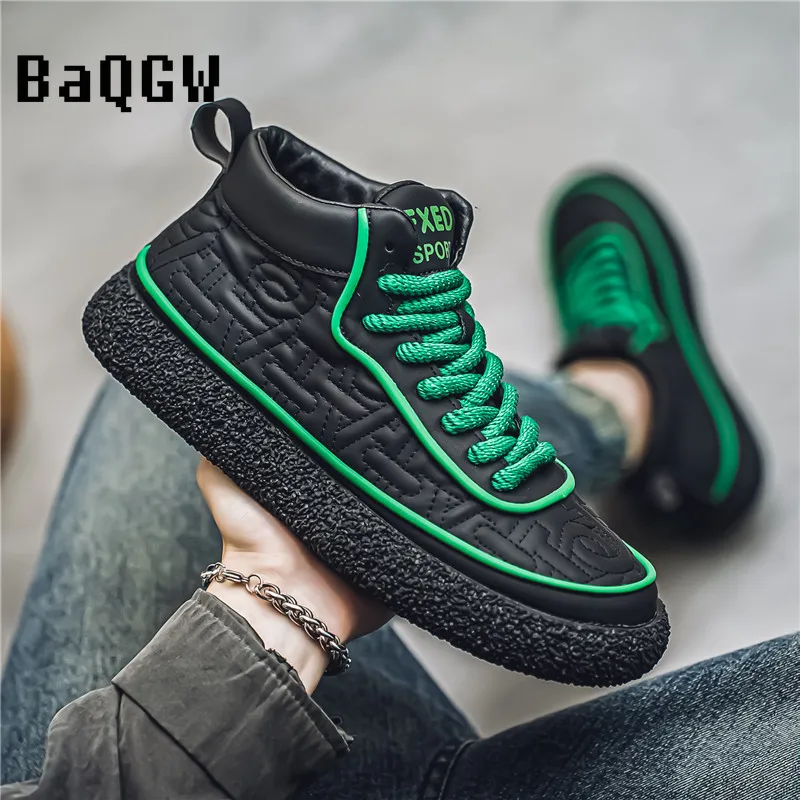 Autum High Top Boots Men's Leather Shoes Winter Fashion Warm Shoes Outdoor Sneakers Lace Up Non-Slip Running Ankle Boots Male
Autum High Top Boots Men's Leather Shoes Winter Fashion Warm Shoes Outdoor Sneakers Lace Up Non-Slip Running Ankle Boots Male