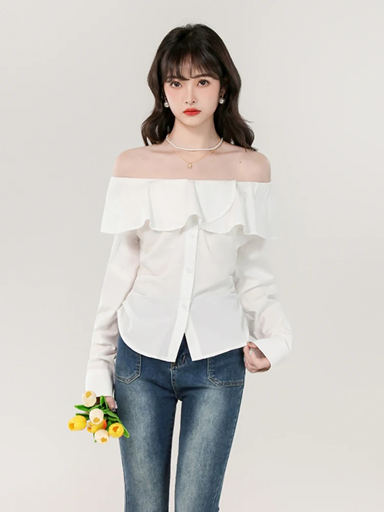 2025 Spring Summer New Shirts For Women Sweet Slash Neck Chic Tops Fashion Female Off Shoulder Sexy Shirts
2025 Spring Summer New Shirts For Women Sweet Slash Neck Chic Tops Fashion Female Off Shoulder Sexy Shirts