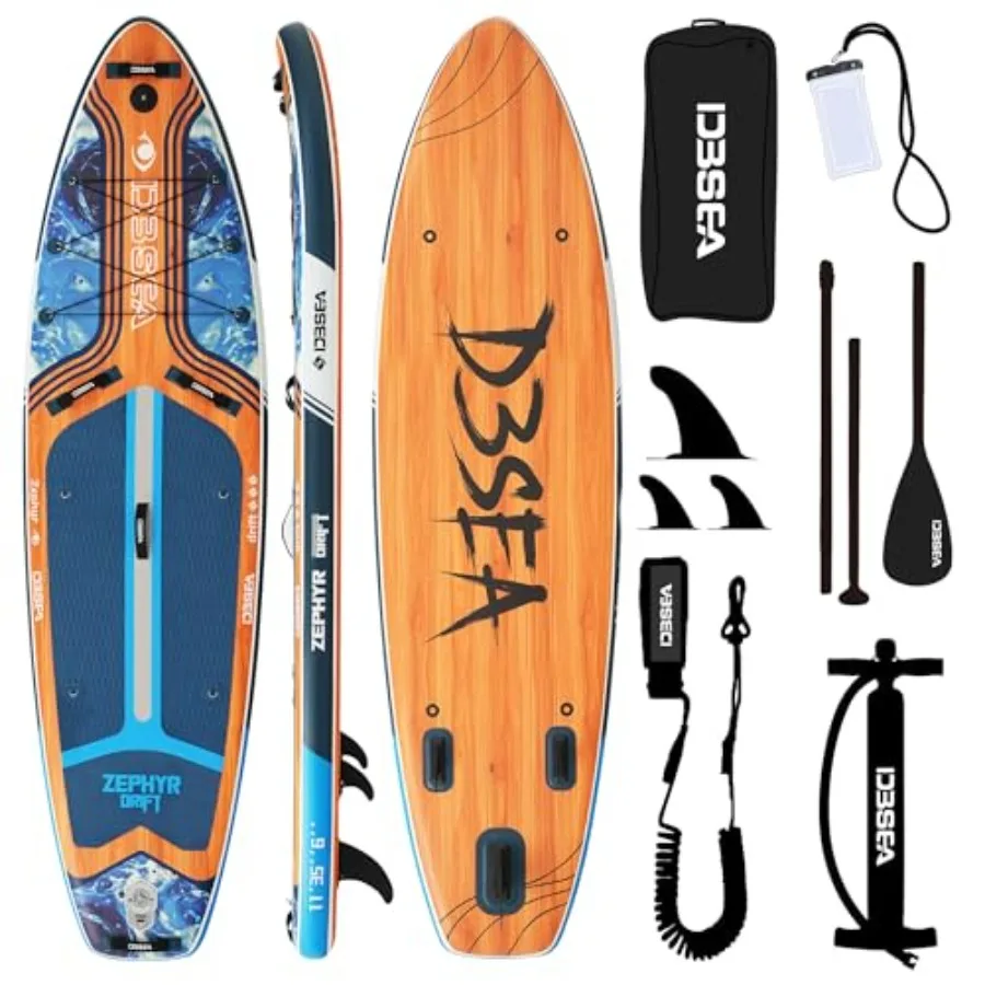 11 ft Inflatable Stand Up Paddle Board for lakes and calm waters, durable PVC material, blue color, extra wide and heavy duty d
11 ft Inflatable Stand Up Paddle Board for lakes and calm waters, durable PVC material, blue color, extra wide and heavy duty d
