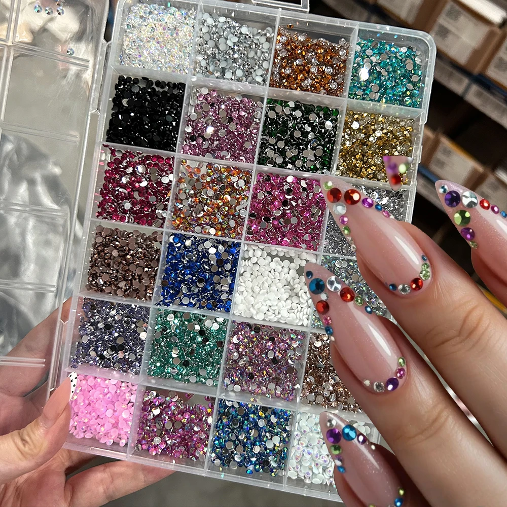 24grids Colorful Resin Nail Rhinestones Flatback Clear Silver Red Blue Sparkly Nail Charms Set Large Capacity Manicure Gems Art
24grids Colorful Resin Nail Rhinestones Flatback Clear Silver Red Blue Sparkly Nail Charms Set Large Capacity Manicure Gems Art