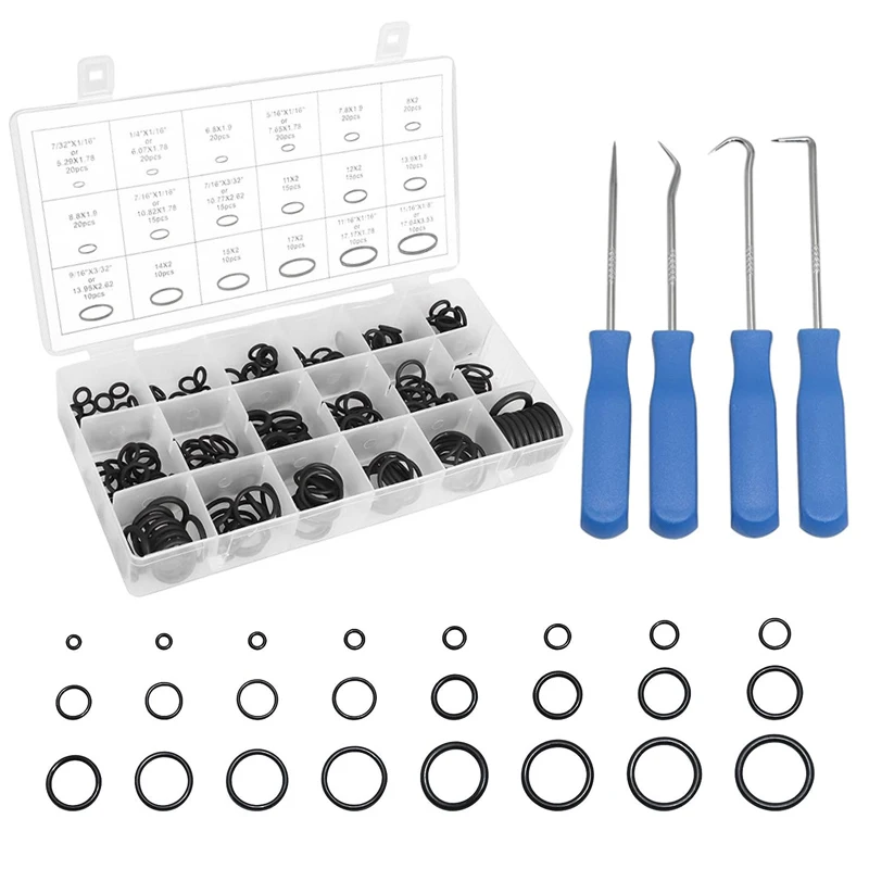 225PCS Universal Rubber O Rings Gaskets with 4pcs Tools Sealing Rubber Bands O-Rings Repair Kit for Faucet Pipe Car Plumbing
225PCS Universal Rubber O Rings Gaskets with 4pcs Tools Sealing Rubber Bands O-Rings Repair Kit for Faucet Pipe Car Plumbing