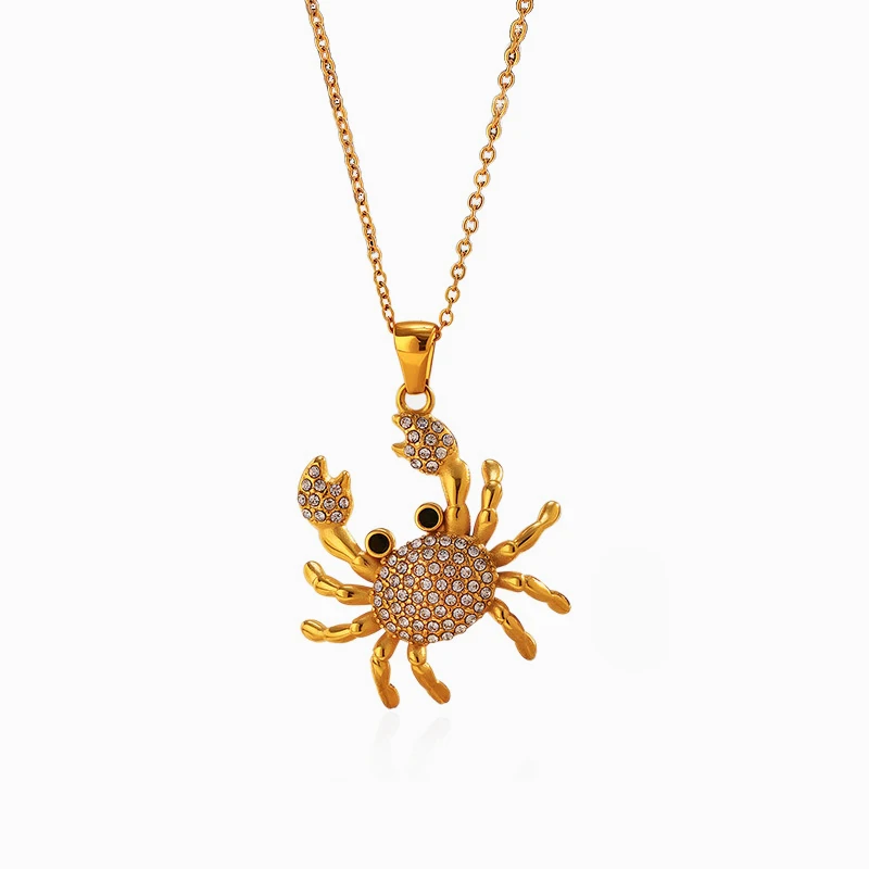New Fashion Crab Pendant Necklace Shiny Rhinestone Sea Animal Charms Women Clavicle Chain Summer Holiday Beach Party Jewelry
New Fashion Crab Pendant Necklace Shiny Rhinestone Sea Animal Charms Women Clavicle Chain Summer Holiday Beach Party Jewelry