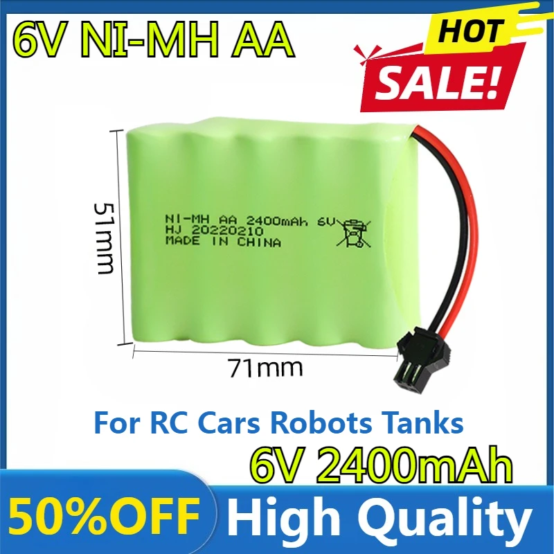 6V 2400mAh NI-MH Battery for RC Cars Robots Tanks Gun Rc Boats Parts with SM Plug AA 2400mAh 6V NiMH Rechargeable Battery Pack
6V 2400mAh NI-MH Battery for RC Cars Robots Tanks Gun Rc Boats Parts with SM Plug AA 2400mAh 6V NiMH Rechargeable Battery Pack