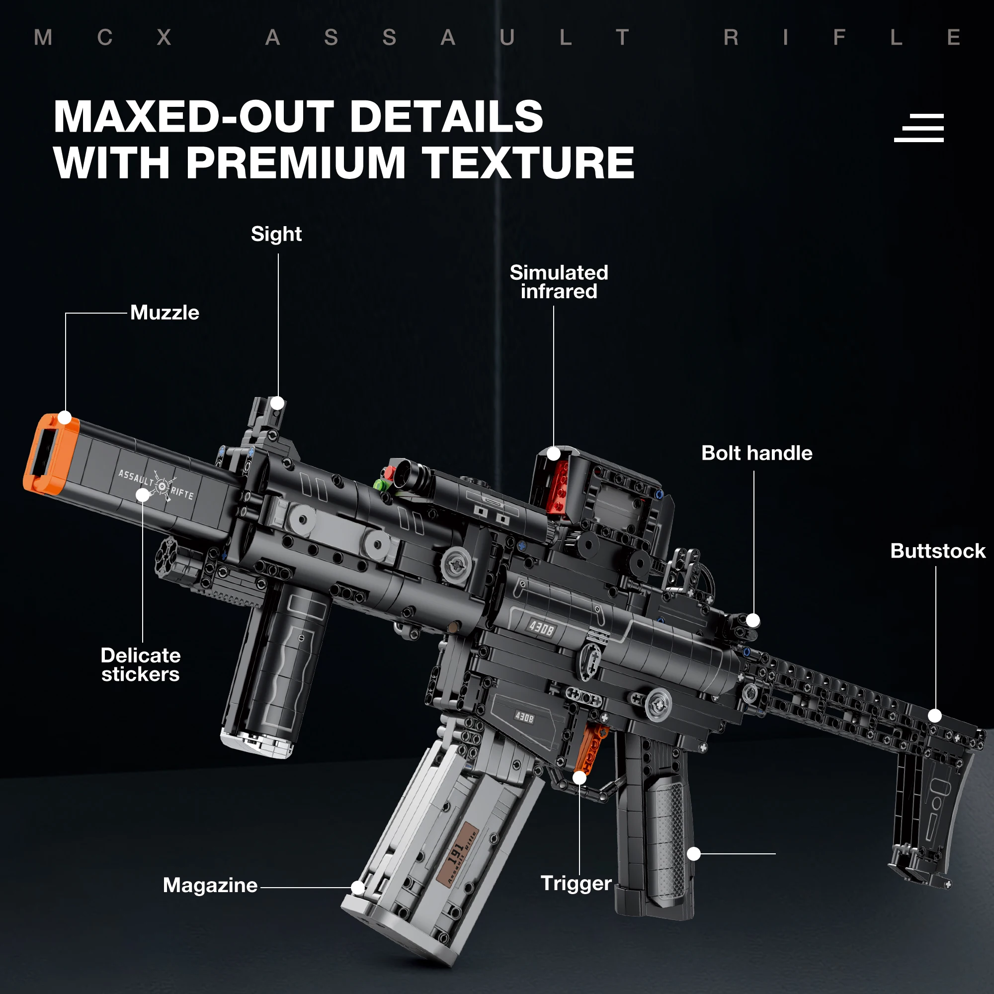 1589 PCS MCX Assault Rifle Building Blocks Military Model Toy for Adults Collectible DIY Construction Set Gift for Teens Boys
1589 PCS MCX Assault Rifle Building Blocks Military Model Toy for Adults Collectible DIY Construction Set Gift for Teens Boys