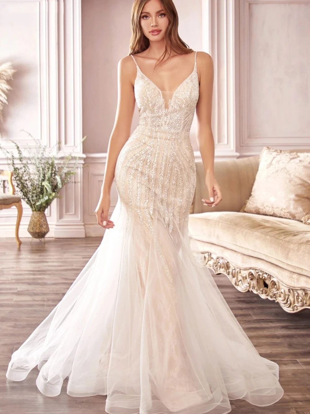 Sparkly Spaghetti Straps Wedding Dresses Romantic Mermaid Dress For Bride Graceful Floor-length Bridal Gown Vestido De Novia
Sparkly Spaghetti Straps Wedding Dresses Romantic Mermaid Dress For Bride Graceful Floor-length Bridal Gown Vestido De Novia