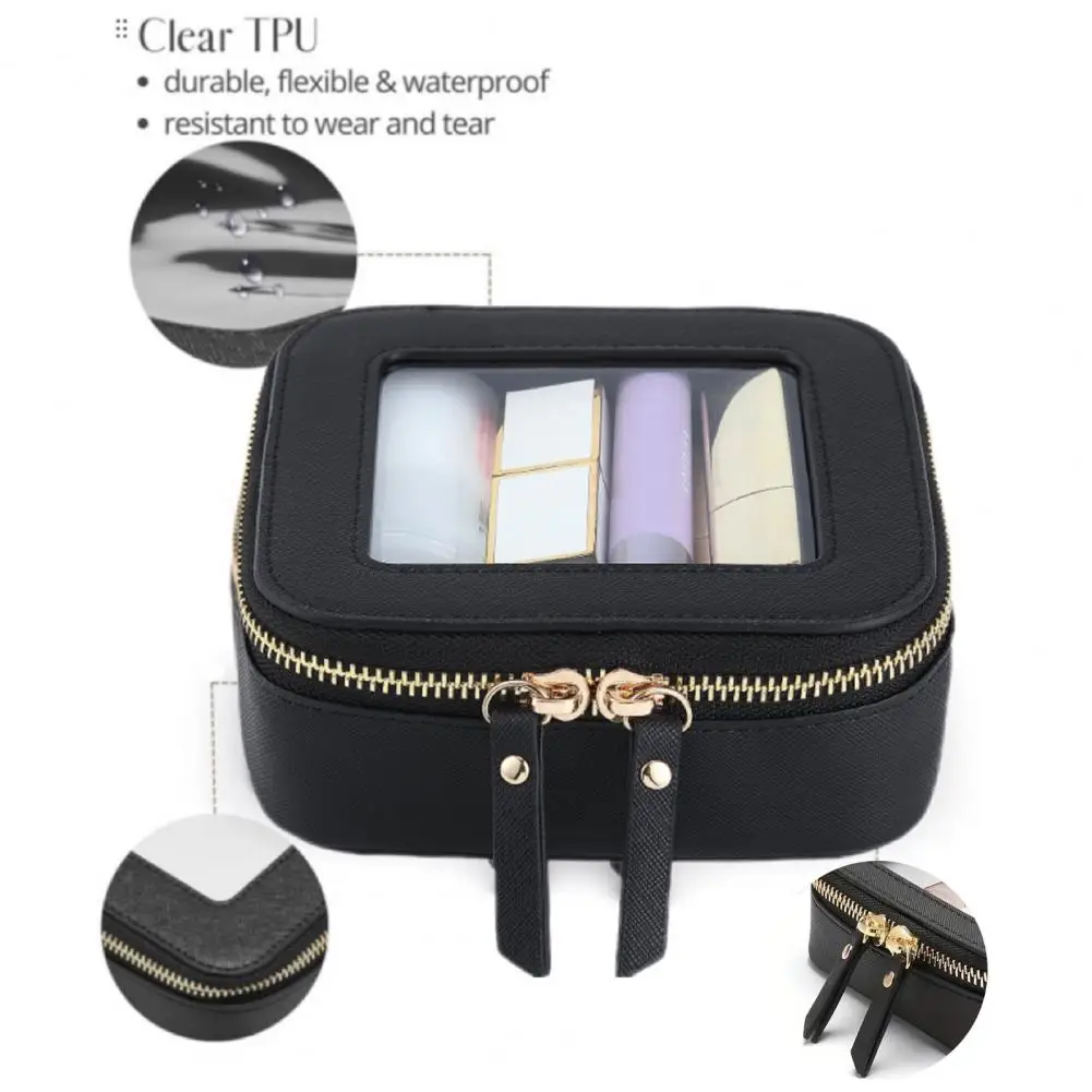 Stylish Faux Leather Cosmetic Pouch Waterproof Travel Makeup Bag with Window Portable Toiletry Pouch Organizer for Women for Car
Stylish Faux Leather Cosmetic Pouch Waterproof Travel Makeup Bag with Window Portable Toiletry Pouch Organizer for Women for Car