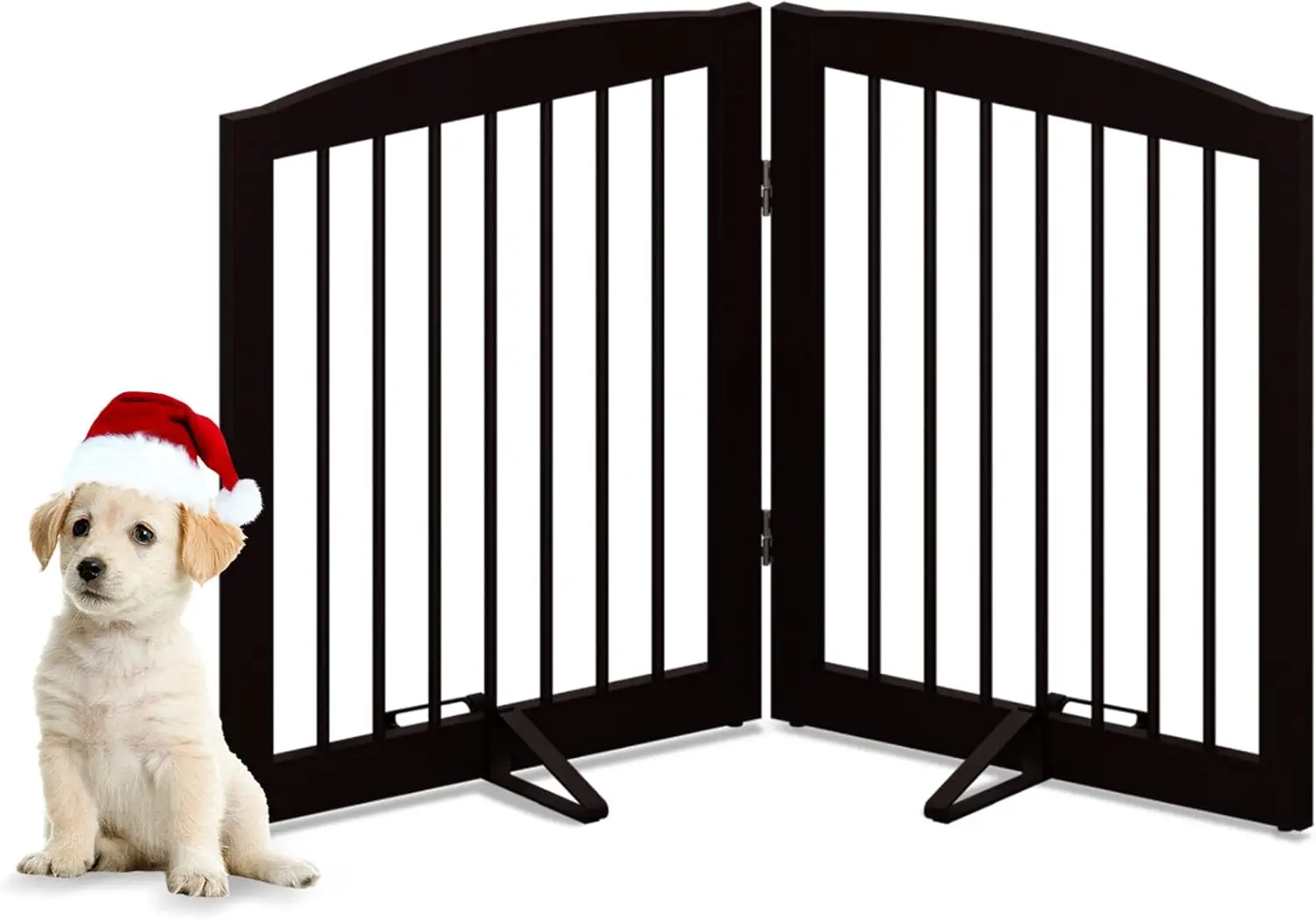 Freestanding Pet Gate for Dogs, Foldable Wooden Barrier for House, Indoor Use for Stairs, Doorways, Support Feet Included, 24" Height 2 Panels, Brown
Freestanding Pet Gate for Dogs, Foldable Wooden Barrier for House, Indoor Use for Stairs, Doorways, Support Feet Included, 24" Height 2 Panels, Brown
