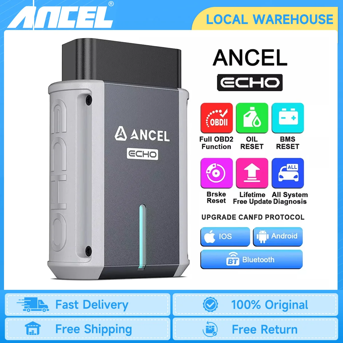 Сканер ANCEL Echo OBD2, двунаправленное масло EPB BMS, сброс регистрации батареи, все системы OBD 2, диагностические инструменты для iOS Android
Сканер ANCEL Echo OBD2, двунаправленное масло EPB BMS, сброс регистрации батареи, все системы OBD 2, диагностические инструменты для iOS Android