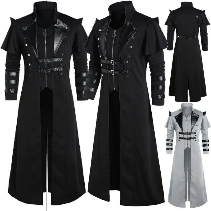 Medieval Cosplay Costume Goth Vintage Long Windbreaker Zipper Belt Waist Jacket Theme Party Role Playing Outfits for Adult Men
Medieval Cosplay Costume Goth Vintage Long Windbreaker Zipper Belt Waist Jacket Theme Party Role Playing Outfits for Adult Men