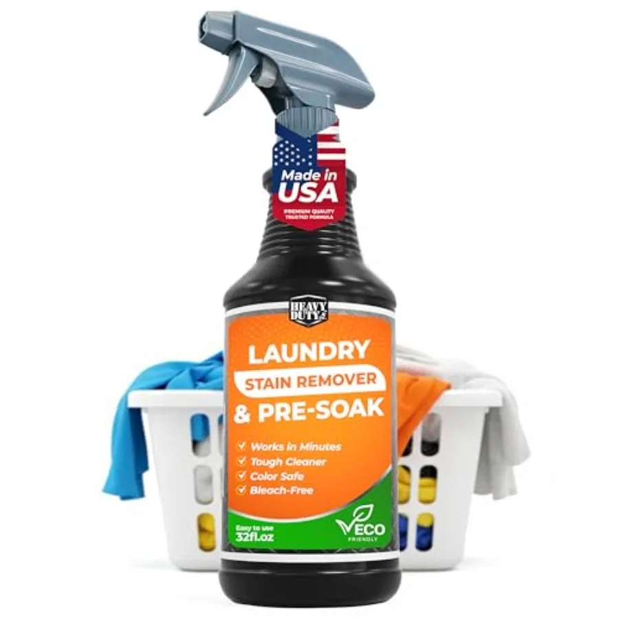 Heavy Duty Laundry Stain Remover and Pre-Soak Spray - 32 fl oz - Industrial Strength Fabric Spot Cleaner - Removes Oil, Blood,
Heavy Duty Laundry Stain Remover and Pre-Soak Spray - 32 fl oz - Industrial Strength Fabric Spot Cleaner - Removes Oil, Blood,