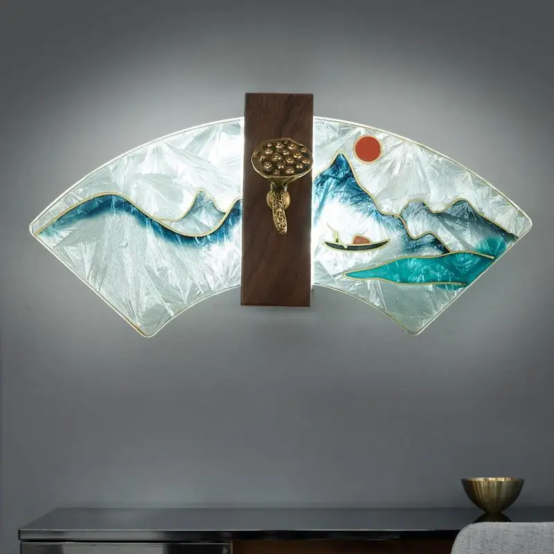 New Chinese wall lamp living room bedroom bedside black walnut solid wood acrylic enamel led Chinese lamp
New Chinese wall lamp living room bedroom bedside black walnut solid wood acrylic enamel led Chinese lamp