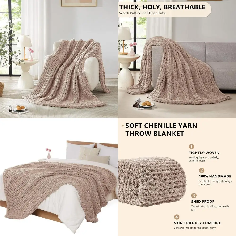 Большое вязаное одеяло, 72x84, толстое синельное покрывало для кровати или дивана, большое вязаное крючком веревочное одеяло ручной работы, светло-серо-коричневый
Большое вязаное одеяло, 72x84, толстое синельное покрывало для кровати или дивана, большое вязаное крючком веревочное одеяло ручной работы, светло-серо-коричневый