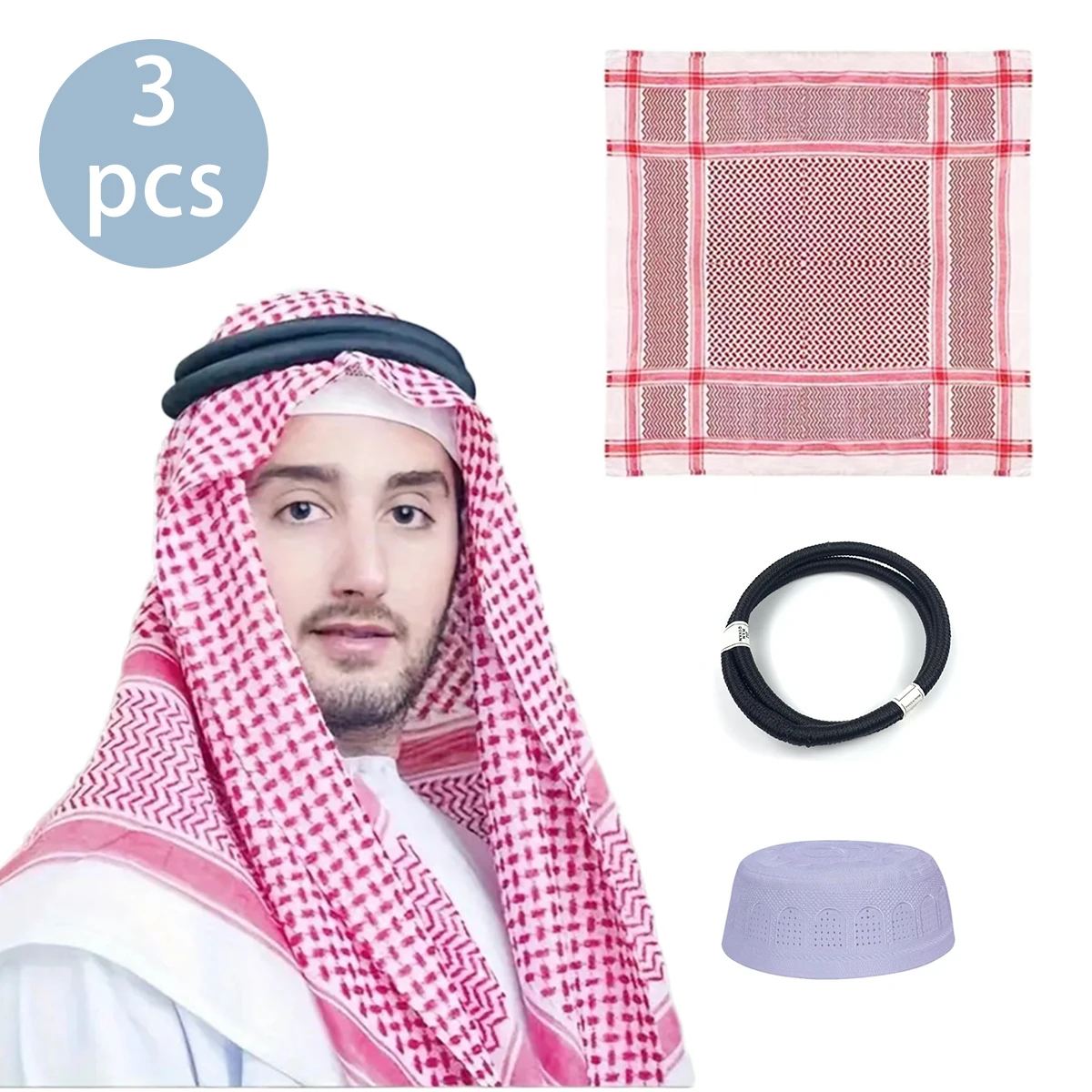 3 шт. Ближневосточных мусульманских арабских квадратных шарфов, повязки на голову, купольные шляпы для мужчин, всесезонные, Саудовская Аравия, ОАЭ и Дубай, Рамадан
3 шт. Ближневосточных мусульманских арабских квадратных шарфов, повязки на голову, купольные шляпы для мужчин, всесезонные, Саудовская Аравия, ОАЭ и Дубай, Рамадан