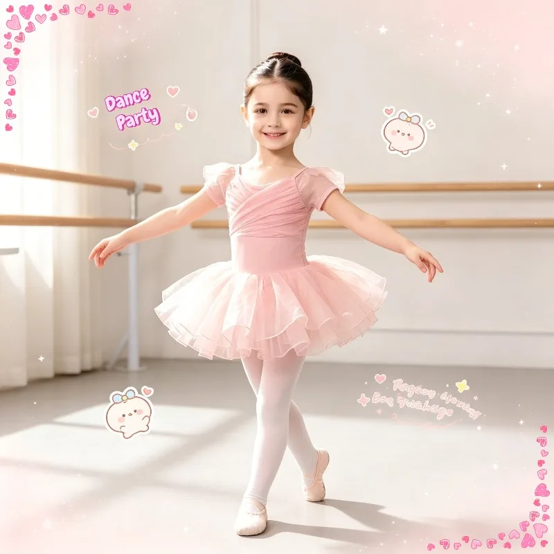 Girls Ballet Leotard Short Sleeve Bodysuit Mesh Spliced Gymnastics Dancewear Kids Training Practice In Stock Stage Dance Costume
Girls Ballet Leotard Short Sleeve Bodysuit Mesh Spliced Gymnastics Dancewear Kids Training Practice In Stock Stage Dance Costume