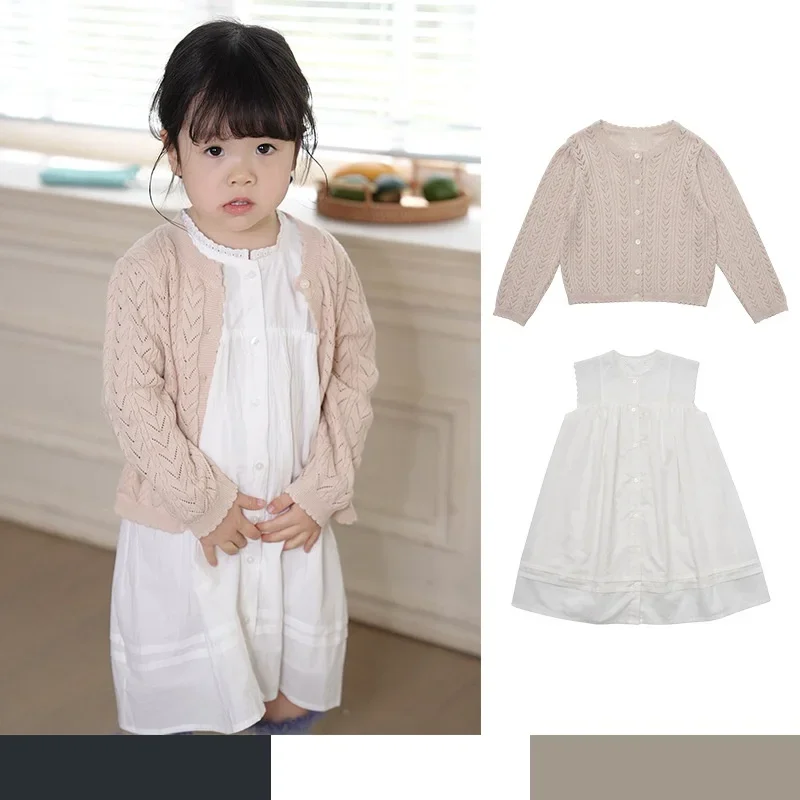 In Stock! 2025 Spring/Summer New Girls' Skirt Set Full Cotton Long Sleeve Air Conditioning Knitted Shirt White Interior Dress
In Stock! 2025 Spring/Summer New Girls' Skirt Set Full Cotton Long Sleeve Air Conditioning Knitted Shirt White Interior Dress