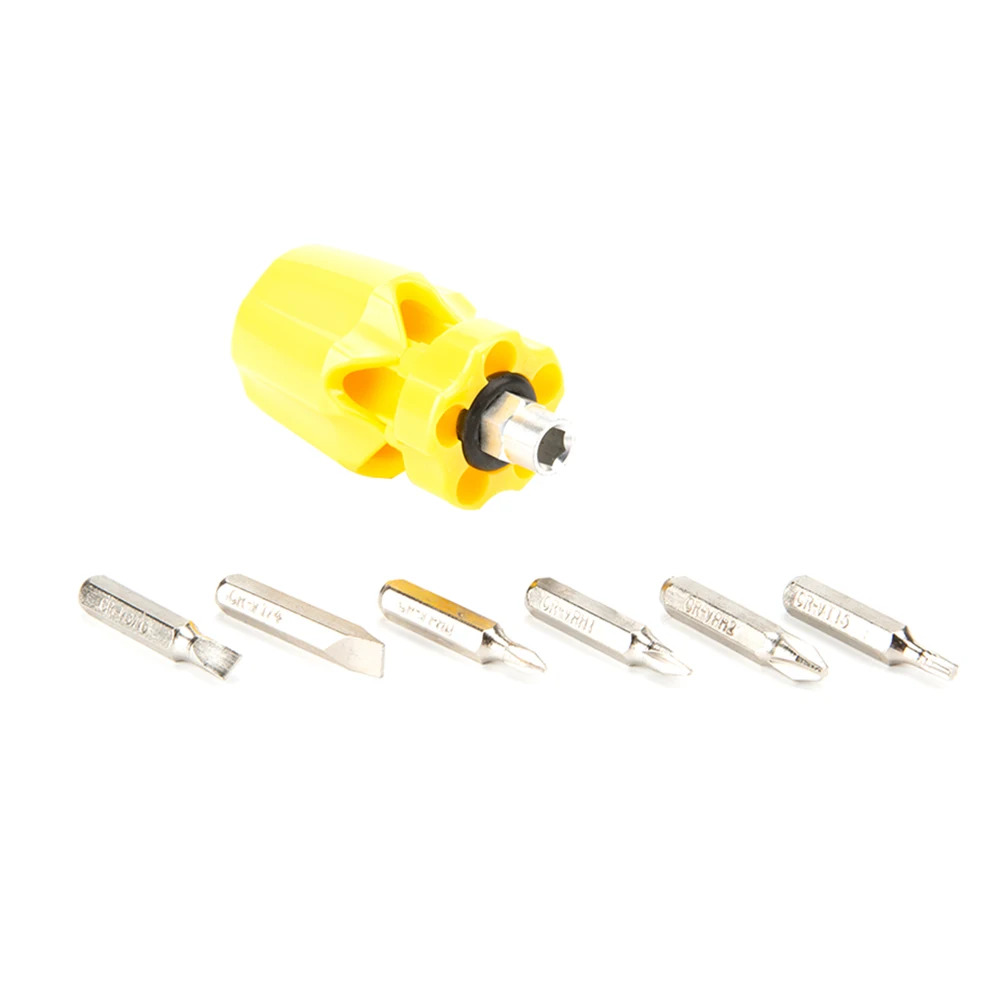 6 in 1 Multi-Function Screwdriver Kit Stubby Mini Hand Repair Tools Tempered Steel Tips Efficient Work Screwdriver Set 
6 in 1 Multi-Function Screwdriver Kit Stubby Mini Hand Repair Tools Tempered Steel Tips Efficient Work Screwdriver Set