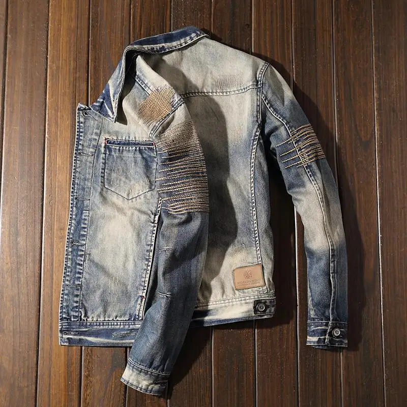 Luxury Brands 2025 Spring Autumn Retro Slim Fit Cotton Denim Jacket Men Korean Youth Fine Line Patch Brand Motorcycle Jacket
Luxury Brands 2025 Spring Autumn Retro Slim Fit Cotton Denim Jacket Men Korean Youth Fine Line Patch Brand Motorcycle Jacket