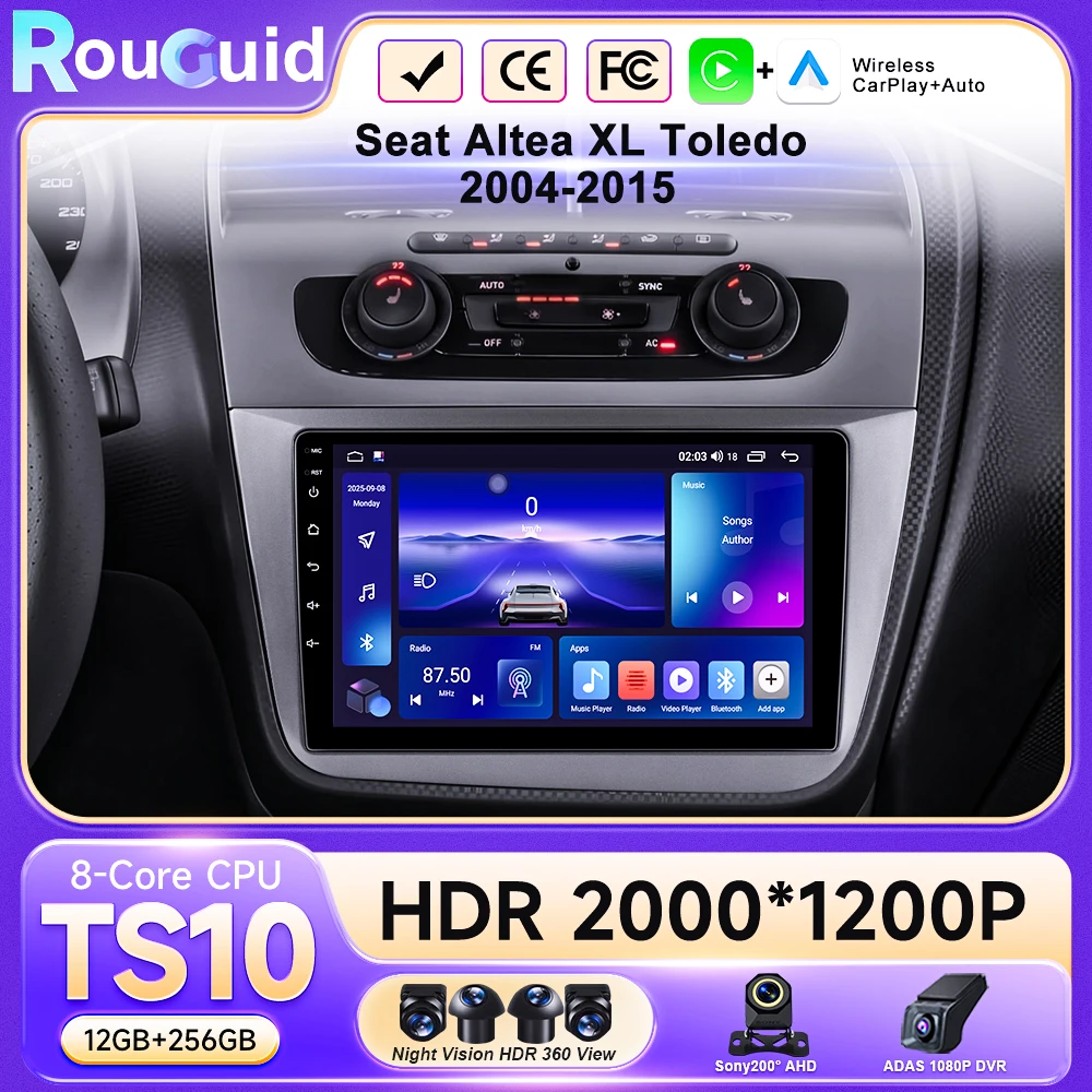Android 16 Car radio Autoradio For Seat Altea XL Toledo 2004-2015 Multimedia Player GPS Navigation Wireless Carplay Auto WIFI BT
Android 16 Car radio Autoradio For Seat Altea XL Toledo 2004-2015 Multimedia Player GPS Navigation Wireless Carplay Auto WIFI BT