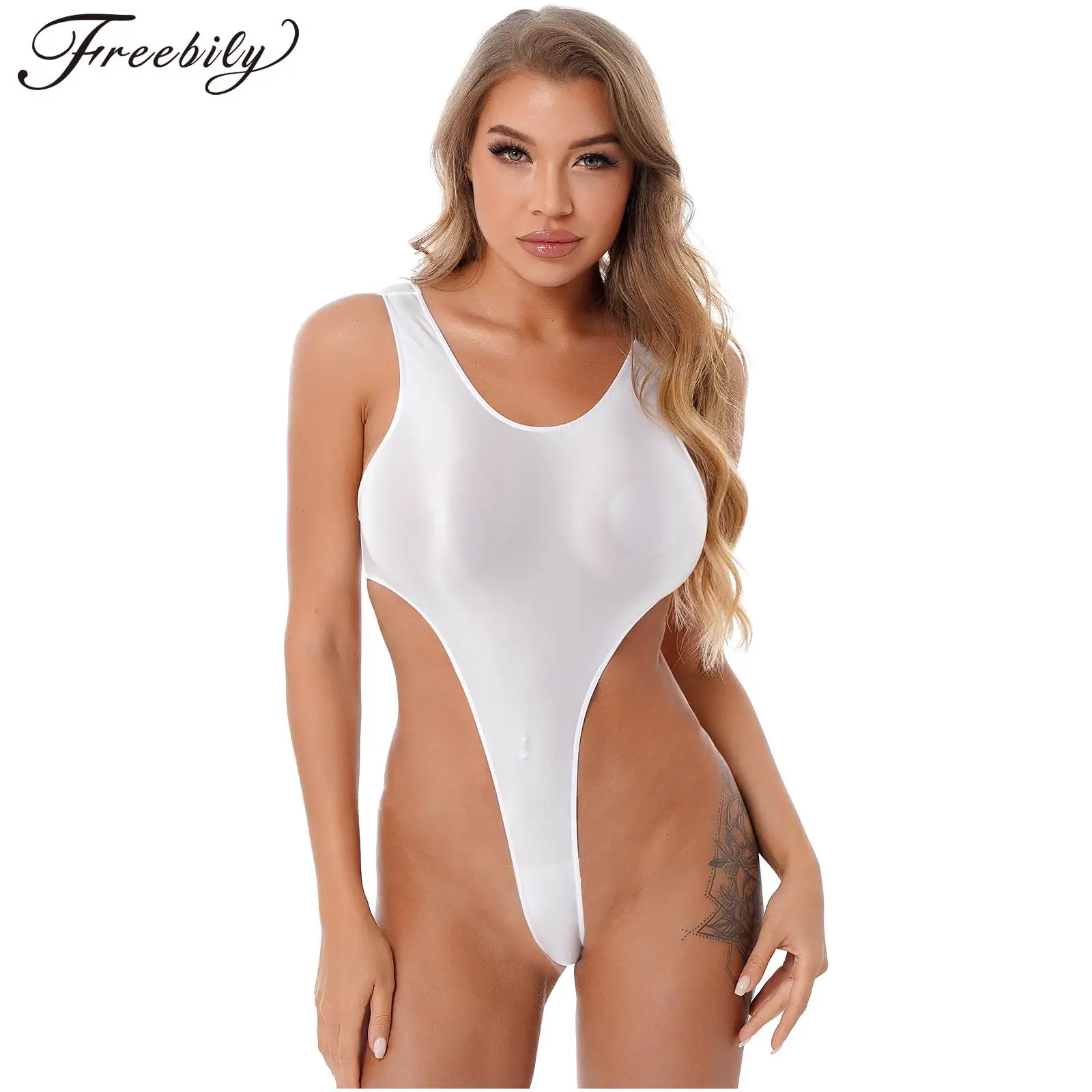 Sexy Women Oil Shiny See Through High Cut Bodysuit Backless Sexy Tight Transparent One Piece Thong Erotic Leotard Candy Color
Sexy Women Oil Shiny See Through High Cut Bodysuit Backless Sexy Tight Transparent One Piece Thong Erotic Leotard Candy Color