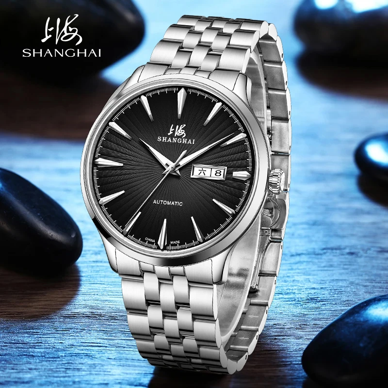 Shanghai Luxury Brand 35.6 mm Simple Fashion Automatic Mechanical Men's Watch Metal Strap Calendar Men's Waterproof Watch SH3085
Shanghai Luxury Brand 35.6 mm Simple Fashion Automatic Mechanical Men's Watch Metal Strap Calendar Men's Waterproof Watch SH3085
