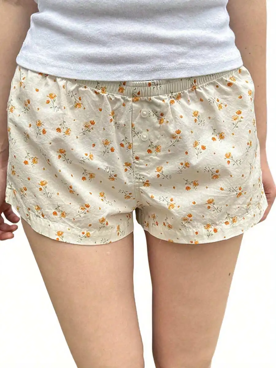 Women Floral Print Pajama Shorts Elastic Waist Loose Fit Lounge Sleepwear
Women Floral Print Pajama Shorts Elastic Waist Loose Fit Lounge Sleepwear