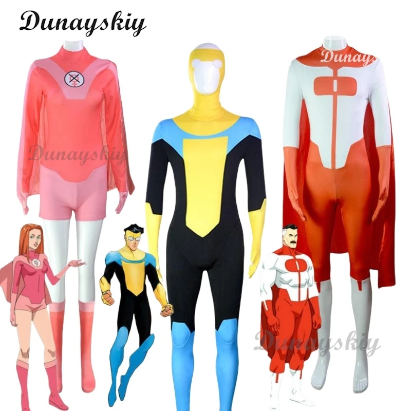 )(*Mark COS Grayson Jumpsuits Costume Cartoon Invincible Roleplay Outfits Male Disguise Bodysuit Halloween Party Suit
)(*Mark COS Grayson Jumpsuits Costume Cartoon Invincible Roleplay Outfits Male Disguise Bodysuit Halloween Party Suit