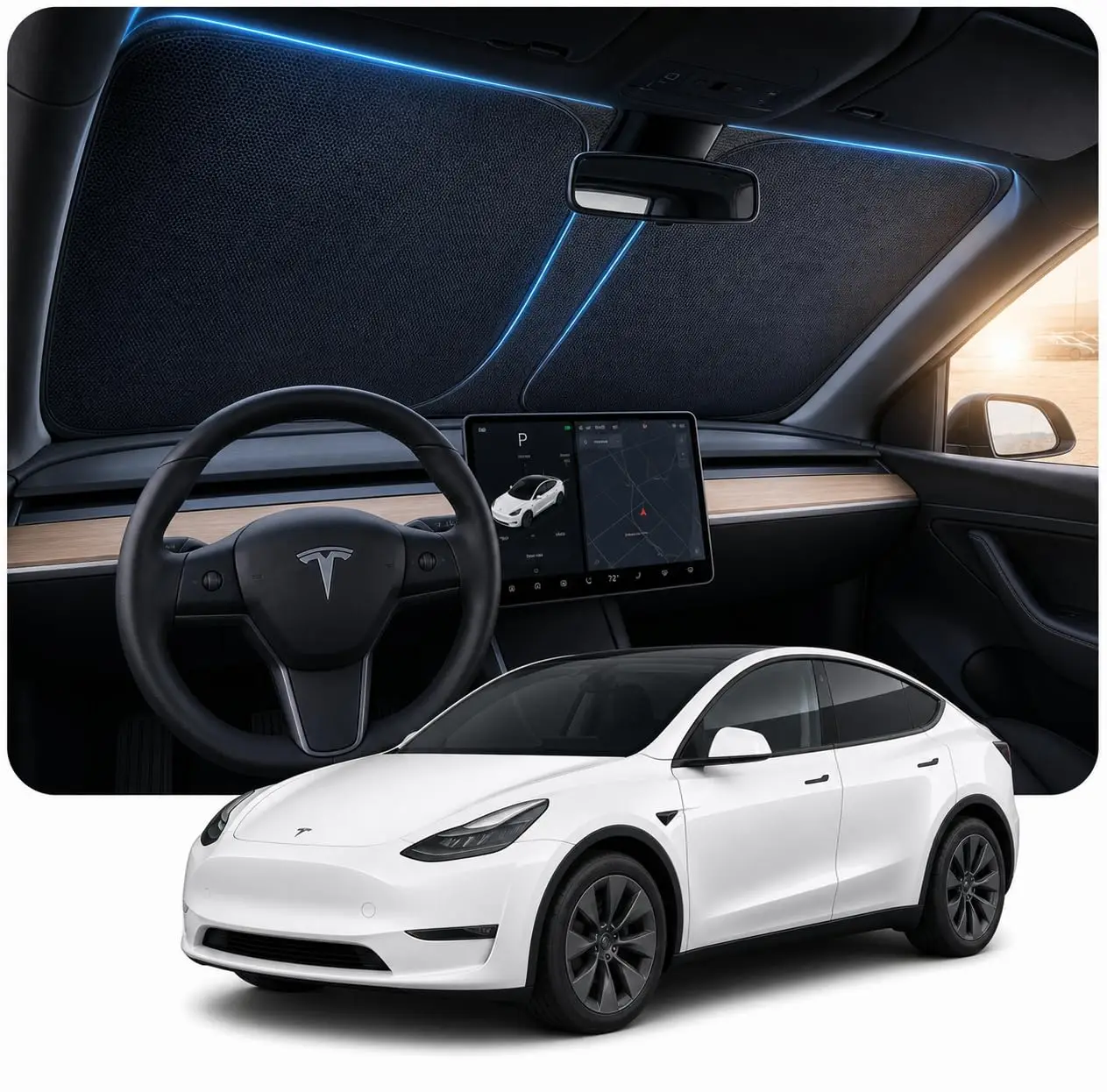 Upgraded Ice Crystal Windshield Sunshade For Model 3 And Y 2017–2026 High-Efficiency Front Window Heat Block
Upgraded Ice Crystal Windshield Sunshade For Model 3 And Y 2017–2026 High-Efficiency Front Window Heat Block