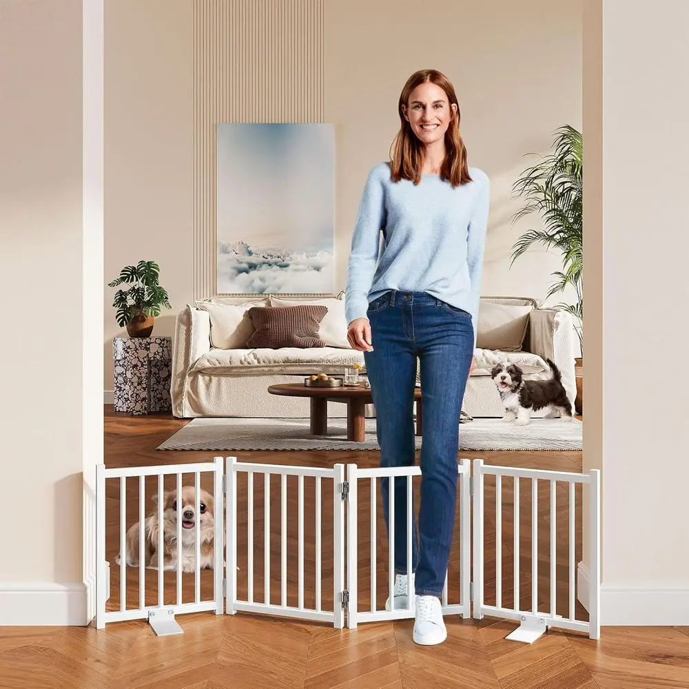 16 высоких раздвижных ворот для маленьких собак с опорными ножками, расширяемые до 48 дюймов в ширину, 4-панельная складная дверца для питомцев или щенков, белые
16 высоких раздвижных ворот для маленьких собак с опорными ножками, расширяемые до 48 дюймов в ширину, 4-панельная складная дверца для питомцев или щенков, белые