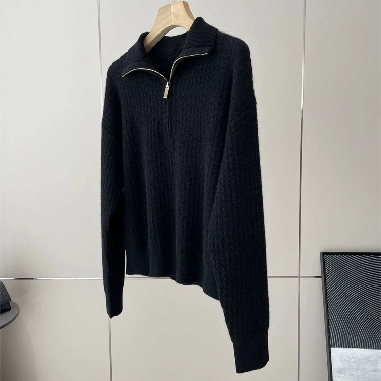 Eye-catching Zhi3900 Casual Half-zip Red Black Knitted Sweater Women's Winter Overhead Top Quality Fashion Ladies Knitwear
Eye-catching Zhi3900 Casual Half-zip Red Black Knitted Sweater Women's Winter Overhead Top Quality Fashion Ladies Knitwear