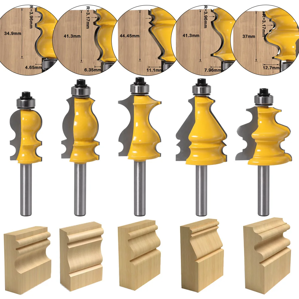 1PC 8MM Shank Milling Cutter Wood Carving Casing & Base Molding Router Bit Set CNC Line Knife Woodworking Tenon Cutter For Wood
1PC 8MM Shank Milling Cutter Wood Carving Casing & Base Molding Router Bit Set CNC Line Knife Woodworking Tenon Cutter For Wood