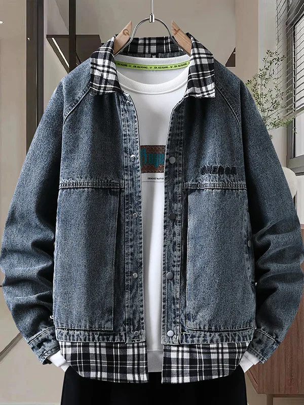 Модная джинсовая куртка в стиле пэчворк для мужчин, молодежная повседневная осенняя, приталенная, длинный рукав, смесь хлопка и полиэстера
Модная джинсовая куртка в стиле пэчворк для мужчин, молодежная повседневная осенняя, приталенная, длинный рукав, смесь хлопка и полиэстера