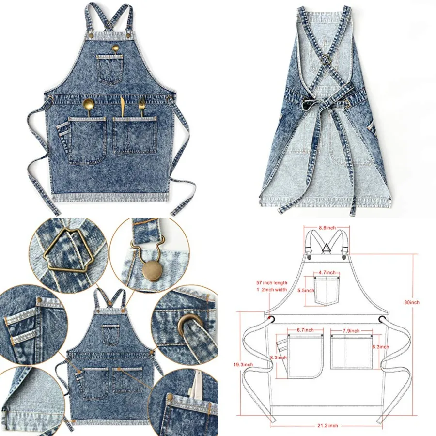 Work Women's Apron with Convenient Pockets - Jean Apron for Hairstylist Cross Straps Adjustable S to M
Work Women's Apron with Convenient Pockets - Jean Apron for Hairstylist Cross Straps Adjustable S to M