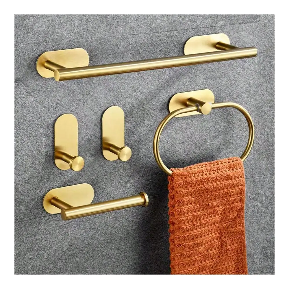 5pcs Set Stainless Steel Bathroom Towel Ring, Towel Bar, Towel Hook, Toilet Paper Holder, Bathroom Organizer Rack, Hotel
5pcs Set Stainless Steel Bathroom Towel Ring, Towel Bar, Towel Hook, Toilet Paper Holder, Bathroom Organizer Rack, Hotel