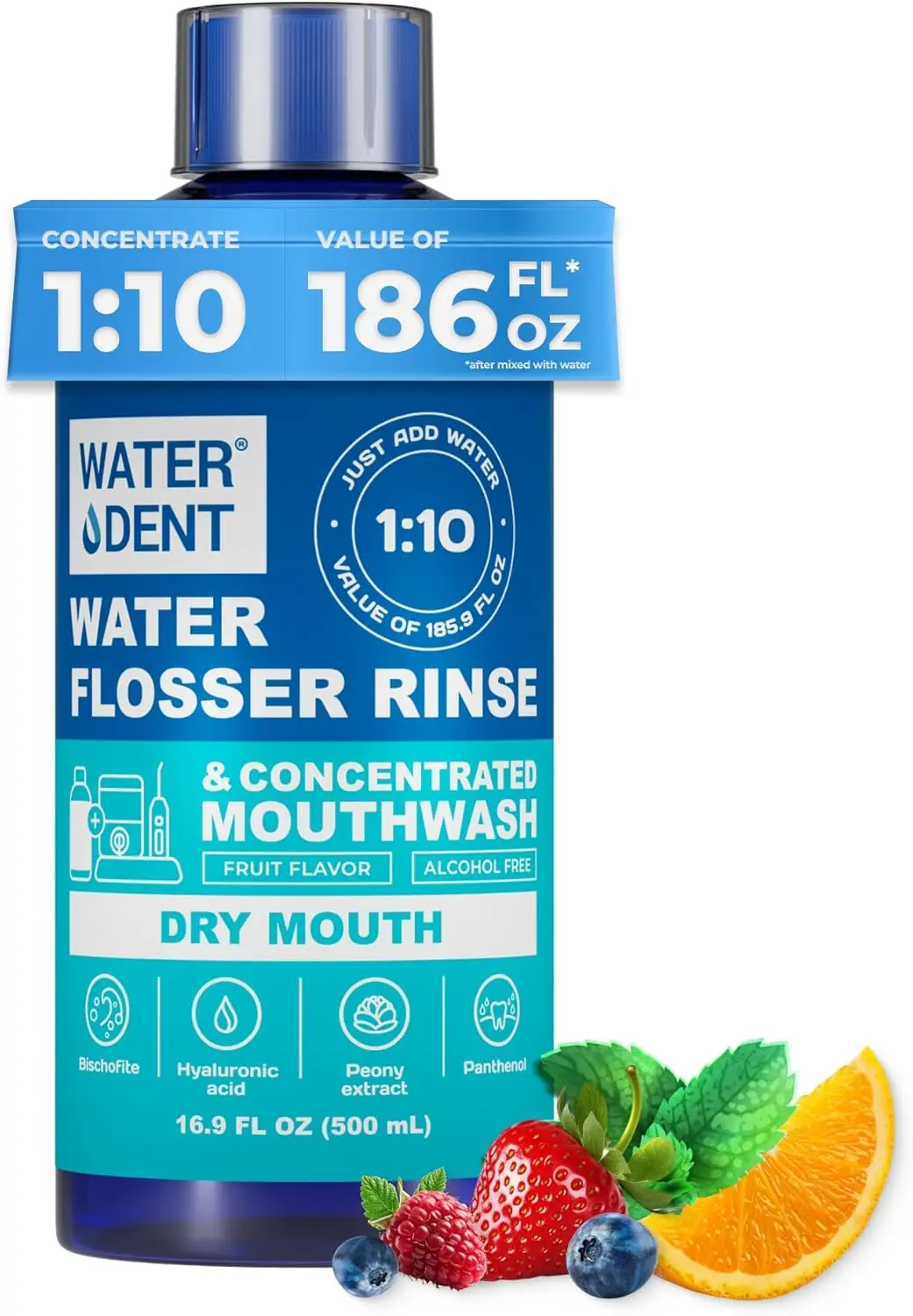 Dry Mouth Water Flosser Rinse – Alcohol-Free, Fruit Mint, 16.9 fl oz
Dry Mouth Water Flosser Rinse – Alcohol-Free, Fruit Mint, 16.9 fl oz