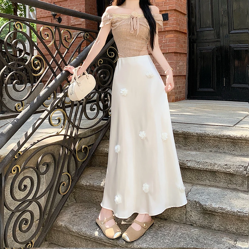 Acetate Satin Fish Tail Skirt High Waist Bodycon Half Skirt Women's 3D Flower Embellished Dress Summer Thin Fabric
Acetate Satin Fish Tail Skirt High Waist Bodycon Half Skirt Women's 3D Flower Embellished Dress Summer Thin Fabric