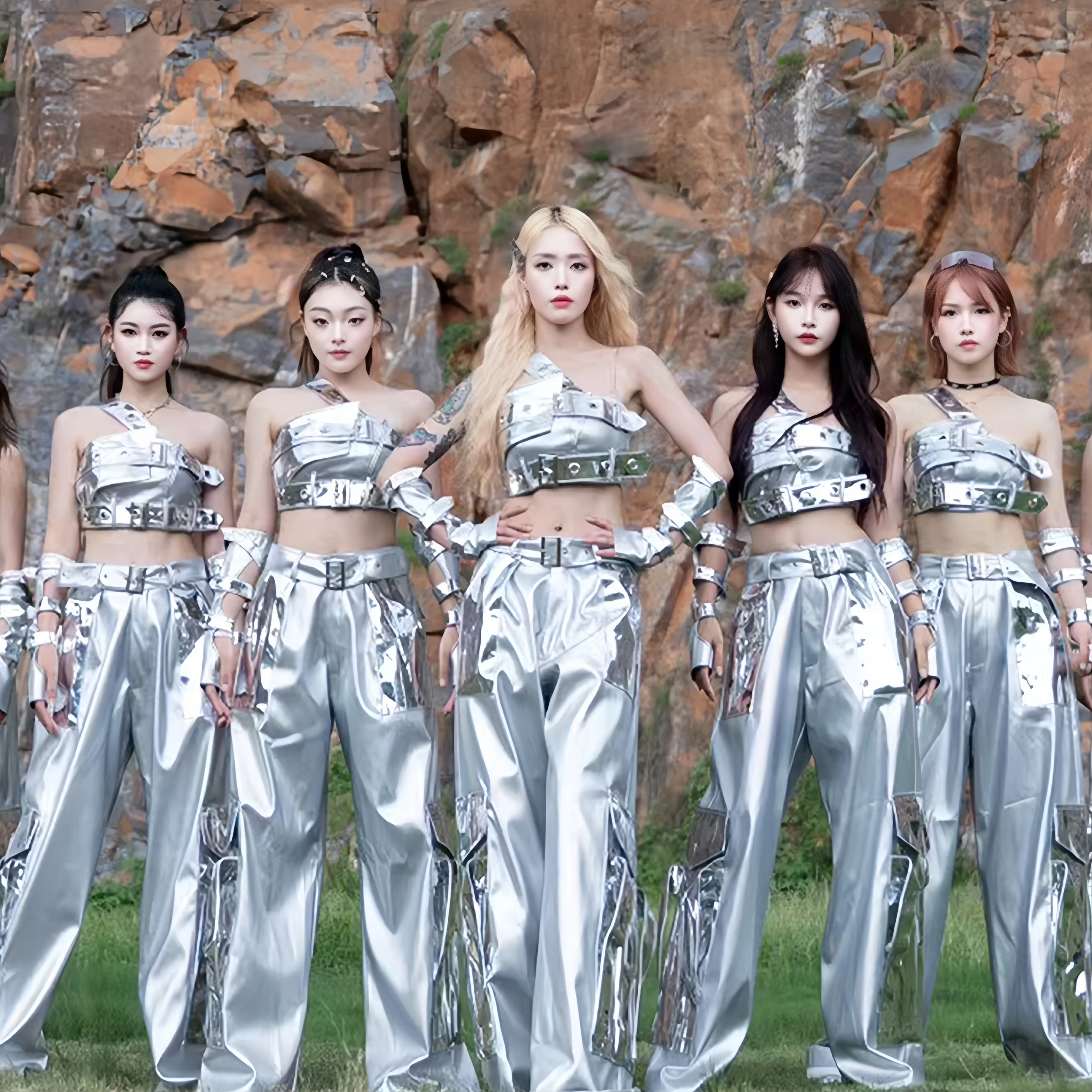 Pink Silver Leather Hip-hop Jazz Dance Outfit for Female Group Guest Leading Stage Performance Tour Concert Team Costume
Pink Silver Leather Hip-hop Jazz Dance Outfit for Female Group Guest Leading Stage Performance Tour Concert Team Costume