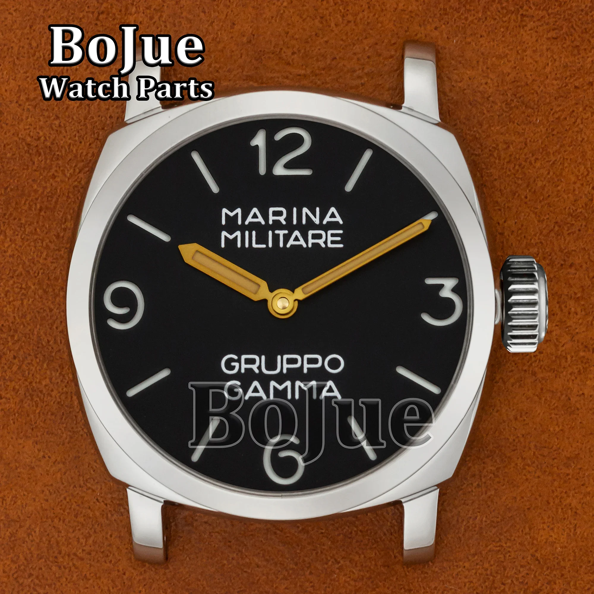 47mm Vintage Watch Case Dial Hands Leather Strap 100m Waterproof for Pam Case 6154 ETA6497/6498 ST3600 Movement Watch Replace
47mm Vintage Watch Case Dial Hands Leather Strap 100m Waterproof for Pam Case 6154 ETA6497/6498 ST3600 Movement Watch Replace