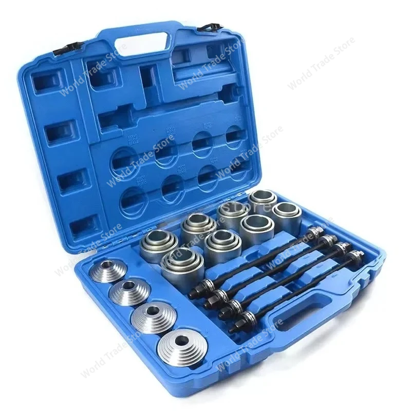 28Pcs /set Automotive Universal Rubber Sleeve Replacement Tool Rear Axle Lower Arm Bushing Disassembly Tool 
28Pcs /set Automotive Universal Rubber Sleeve Replacement Tool Rear Axle Lower Arm Bushing Disassembly Tool