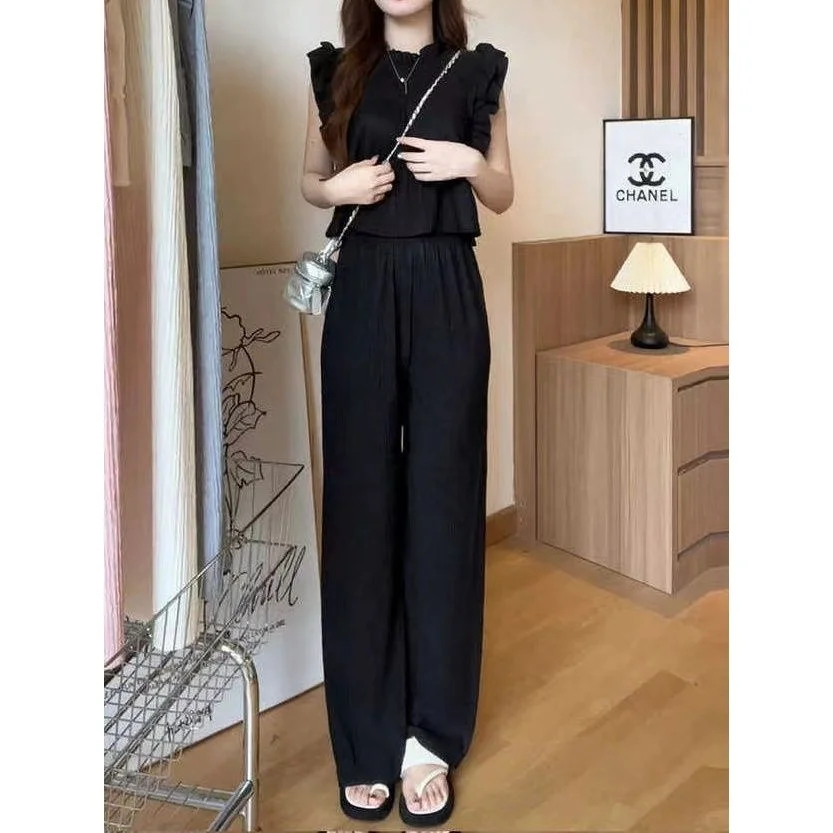 Ageless Sleeveless Casual Set Top Fashion 2025 Loose New Stylish Summer Elegance Two-piece Set Polyester Long Pants
Ageless Sleeveless Casual Set Top Fashion 2025 Loose New Stylish Summer Elegance Two-piece Set Polyester Long Pants