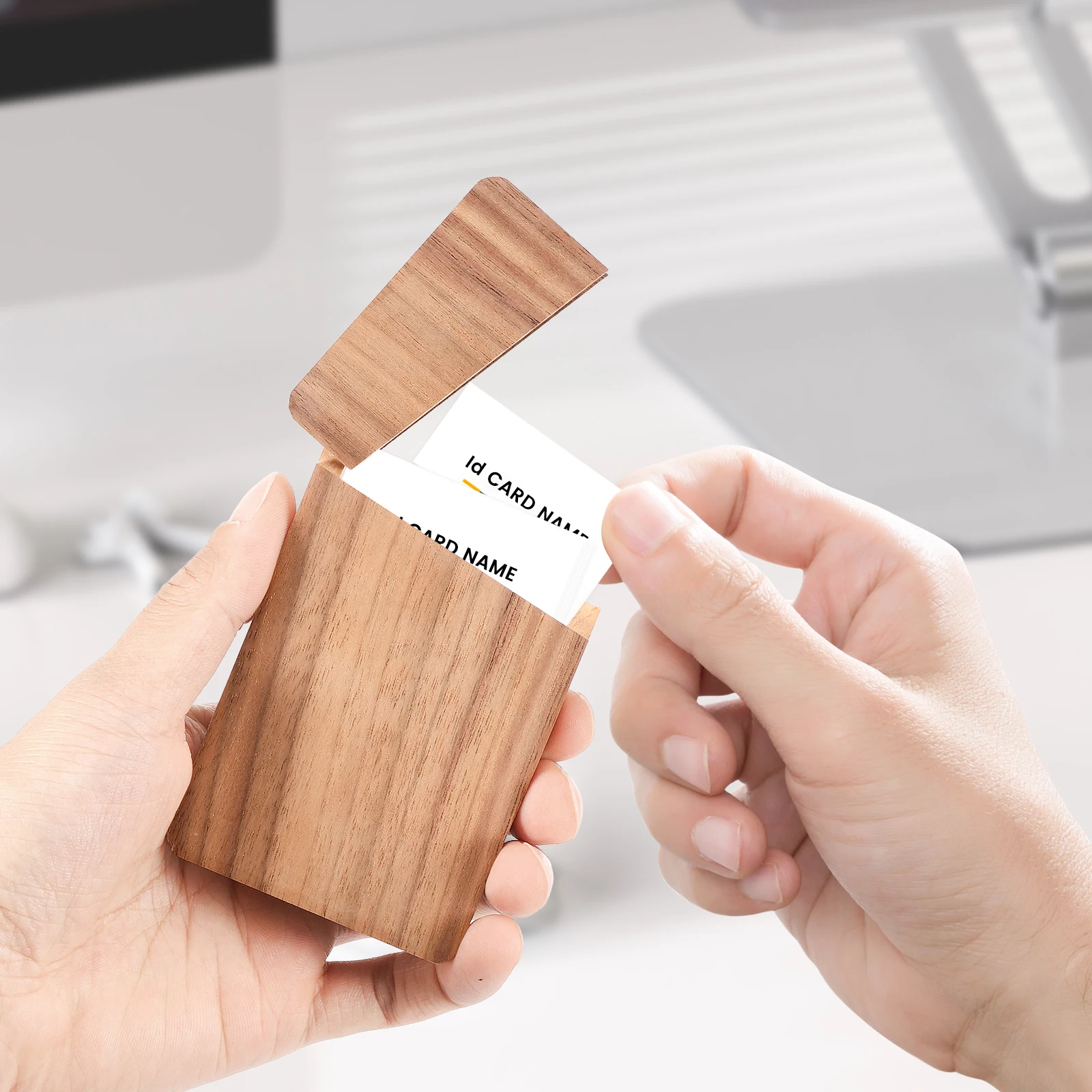 Business Cards Holder Box in Wood Solid Versatile Portable Custom Engraved Business Card Case with Magnetic Closure for Men
Business Cards Holder Box in Wood Solid Versatile Portable Custom Engraved Business Card Case with Magnetic Closure for Men