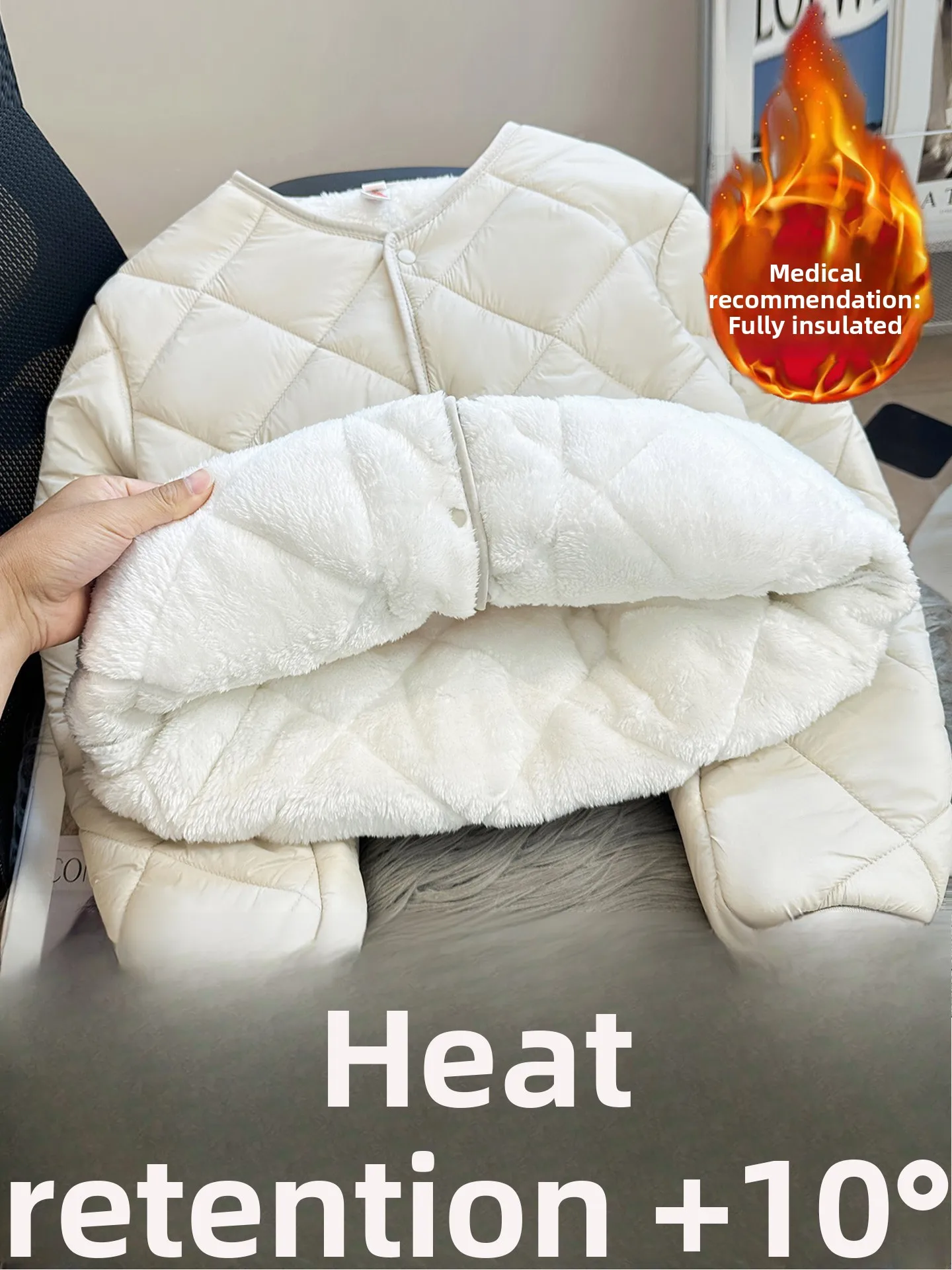 Thiened Fce Lined down Jaet Women's Loose plus Size Warm Inner Wear Cotton Coat Polyester Fiber round Ne Single Button
Thiened Fce Lined down Jaet Women's Loose plus Size Warm Inner Wear Cotton Coat Polyester Fiber round Ne Single Button