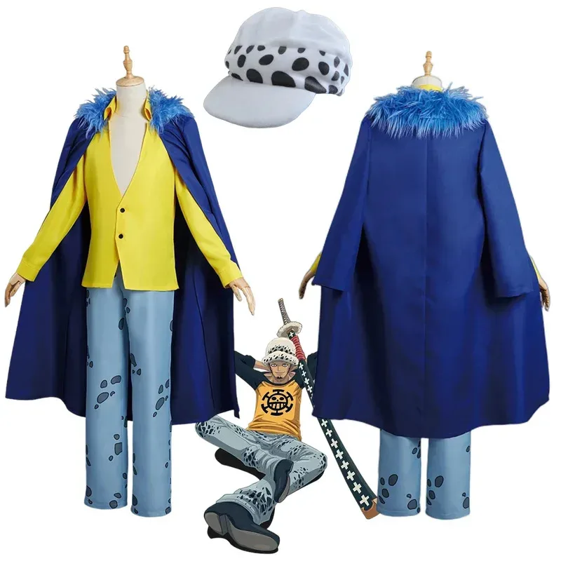 Anime ONE Trafalgar D Water Law PIECE Coat Pants Cloak Cosplay Costume Adult Sets Halloween Carnival Performance Uniform Cap
Anime ONE Trafalgar D Water Law PIECE Coat Pants Cloak Cosplay Costume Adult Sets Halloween Carnival Performance Uniform Cap