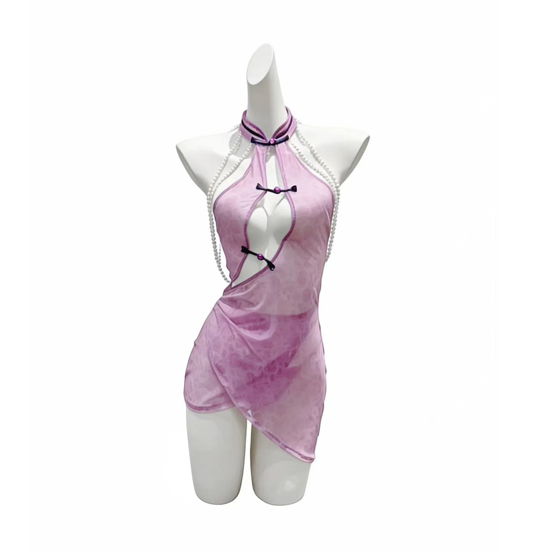 Sexy Lingerie New Chinese Style Dress Halter Neck Buttoned Lace Cheongsam Bodycon Dress Sexy Pure Desire Hanging Neck Dress 5ZGJ
Sexy Lingerie New Chinese Style Dress Halter Neck Buttoned Lace Cheongsam Bodycon Dress Sexy Pure Desire Hanging Neck Dress 5ZGJ