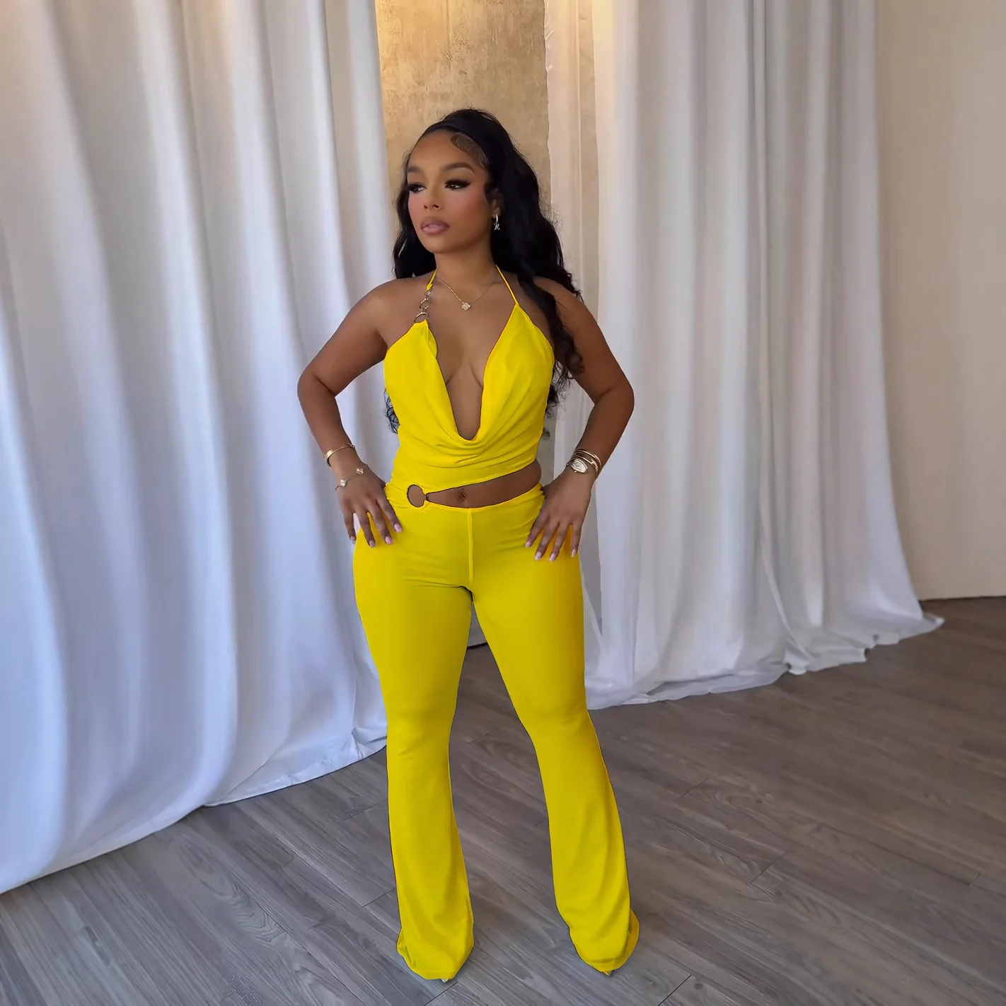 Elegant Slimming Hollowed-Out Circular Neckband Lace-Up Elastic Jumpsuit Sexy 2025 Style
Elegant Slimming Hollowed-Out Circular Neckband Lace-Up Elastic Jumpsuit Sexy 2025 Style